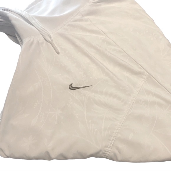 NIKE Lined Windbreaker High Neck White Sublimated Print Zip Bomber Jacket XL - Picture 13 of 16